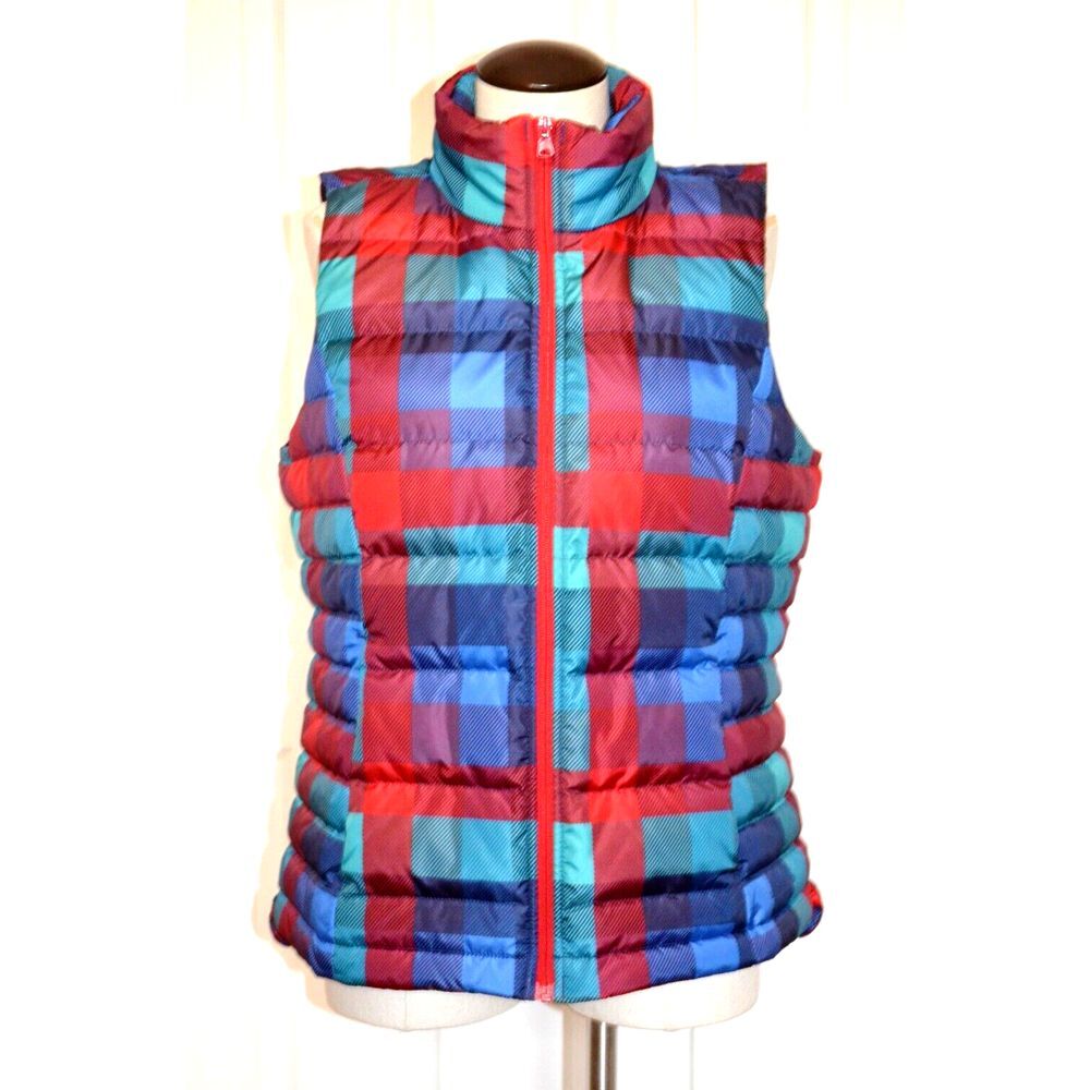 Lands End 80% Goose Down Patchwork Quilt Full Zip Puffer Vest Women's M NEW/tags